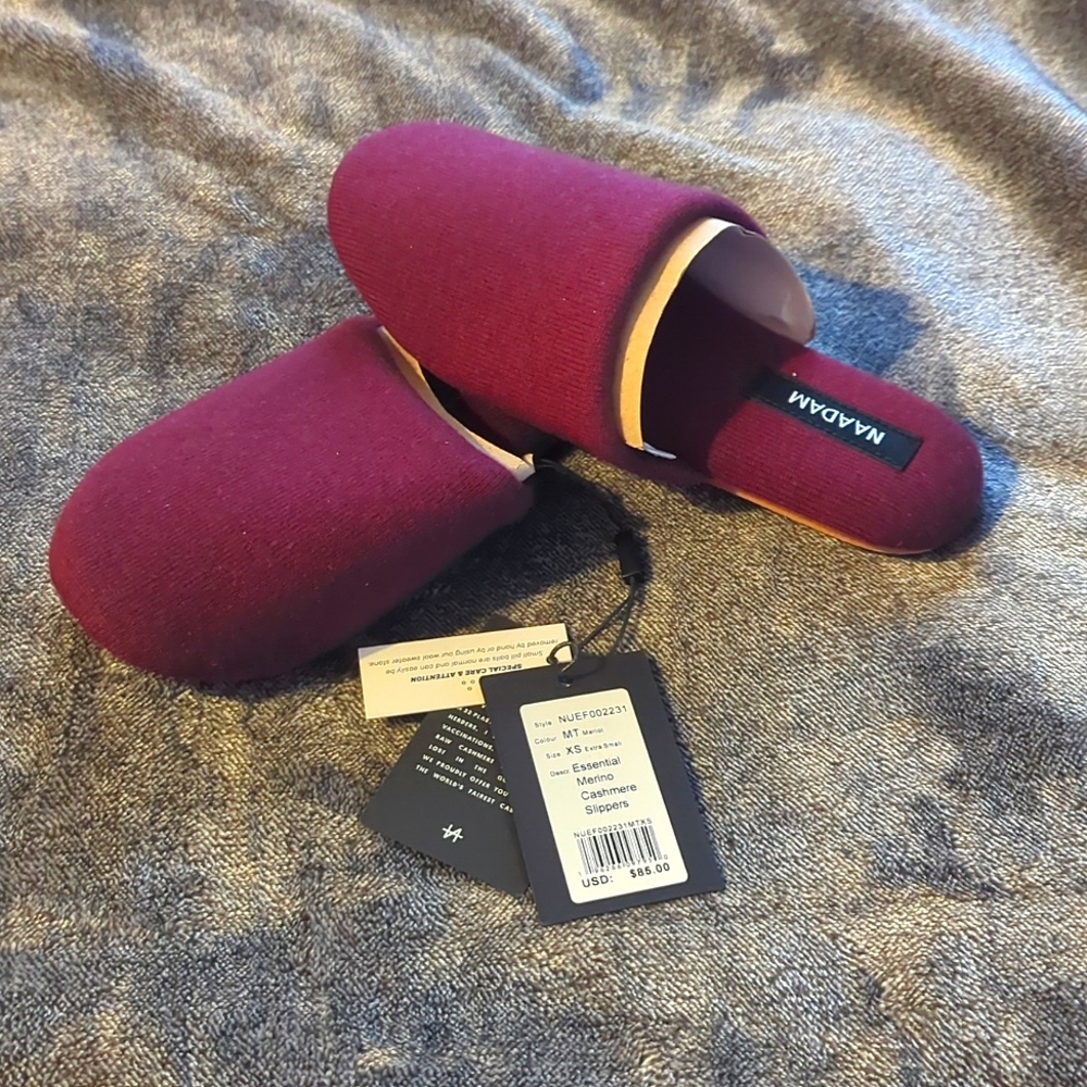 NAADAM MARINO WOOL AND CASHMERE SLIPPERS SIZE XS WOMENS